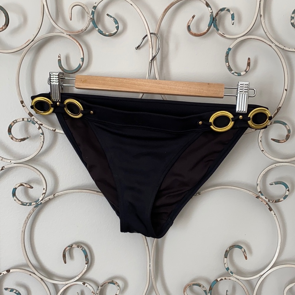 Victoria’s Secret black/gold Bikini Bottoms sz SM